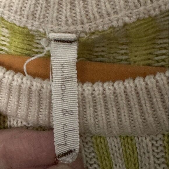 Willow & Clay Geometric Pattern Knit Sweater Crewneck Green XS - Picture 5 of 5